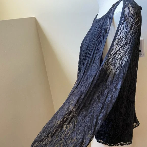LAUREN CONRAD MATERNITY Black Lace Open-Shoulder Top NWT | Size XL - Picture 6 of 14